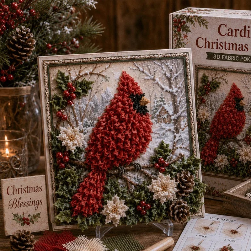 🎄🧵 Premium 3D Christmas Fabric Poke Art Kit