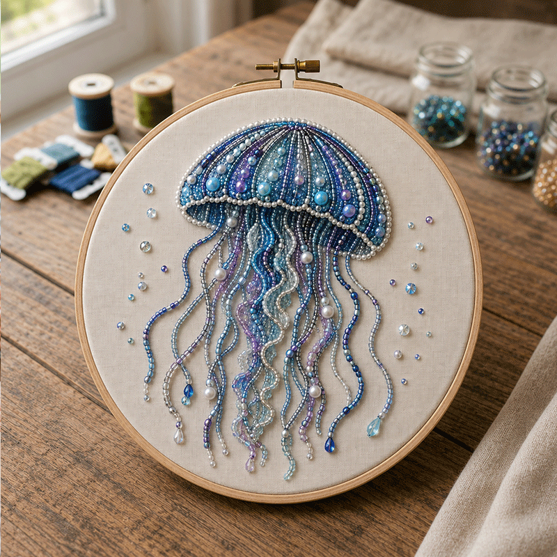 🔥50% Off Last Day - BUY 3 GET 1 FREE🐙Ocean-Themed Bead Embroidery Kit