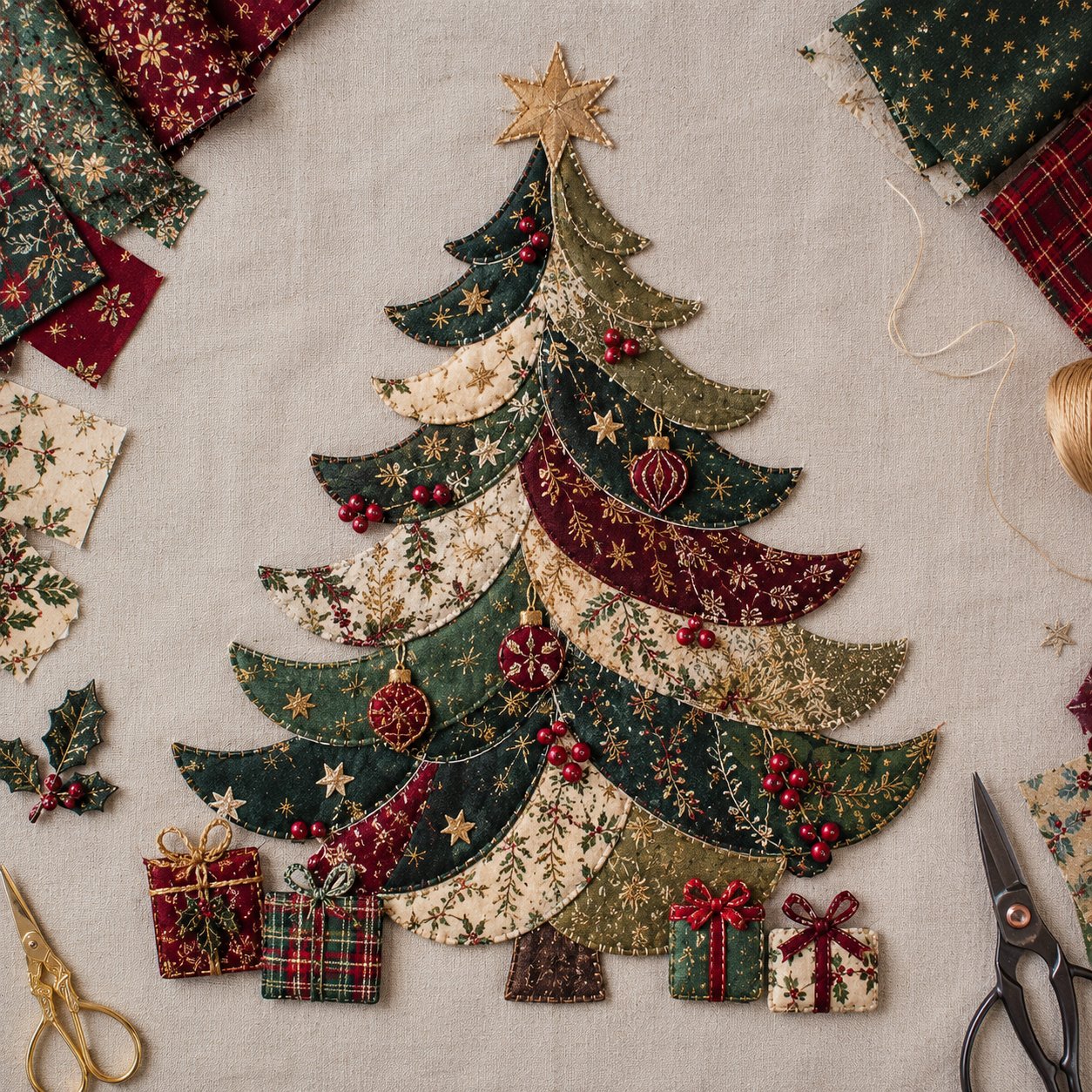 🎅Christmas Patchwork Fabric DIY Decor Kit