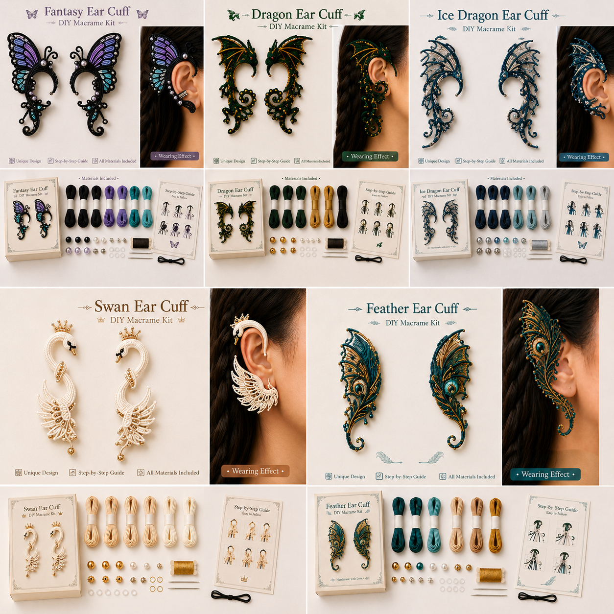 DIY Fantasy Ear Cuff Kit | Dragon, Butterfly and Fairy Designs