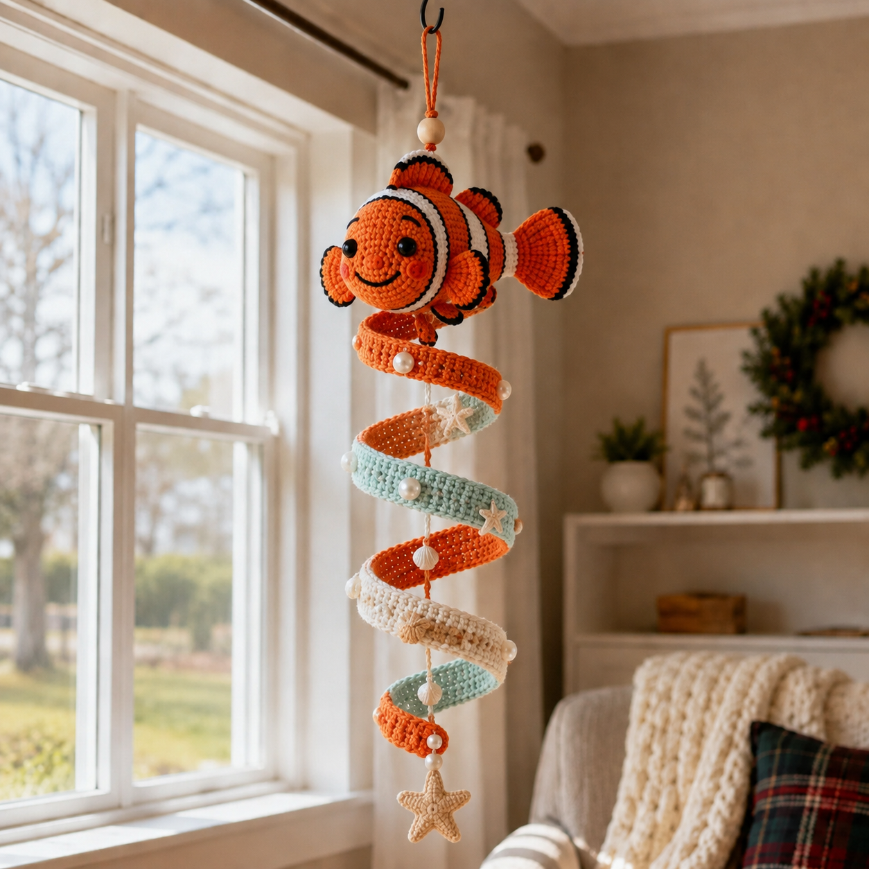 🔥50% Off Last Day 🔥Ocean Friends Crochet Spiral Ornament DIY Kit 🌊 A Calming Keepsake to Make and Display