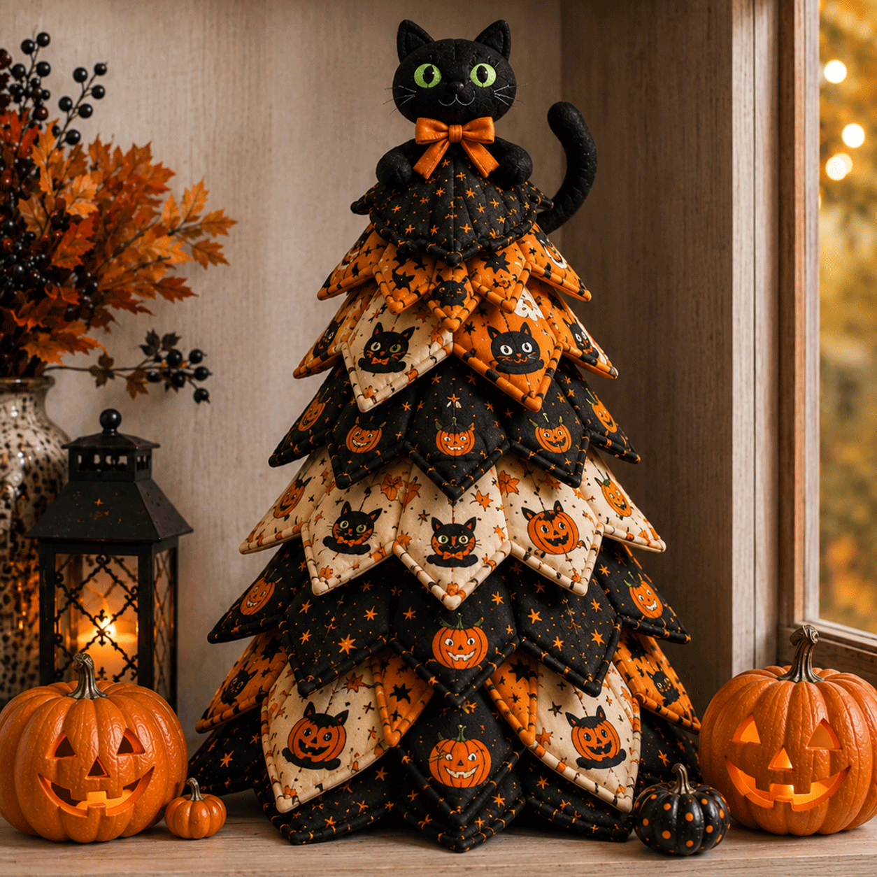 🔥 49% OFF – 🎃 DIY Halloween Quilted Fabric Tree Kit⏰️Buy More Save More🔥