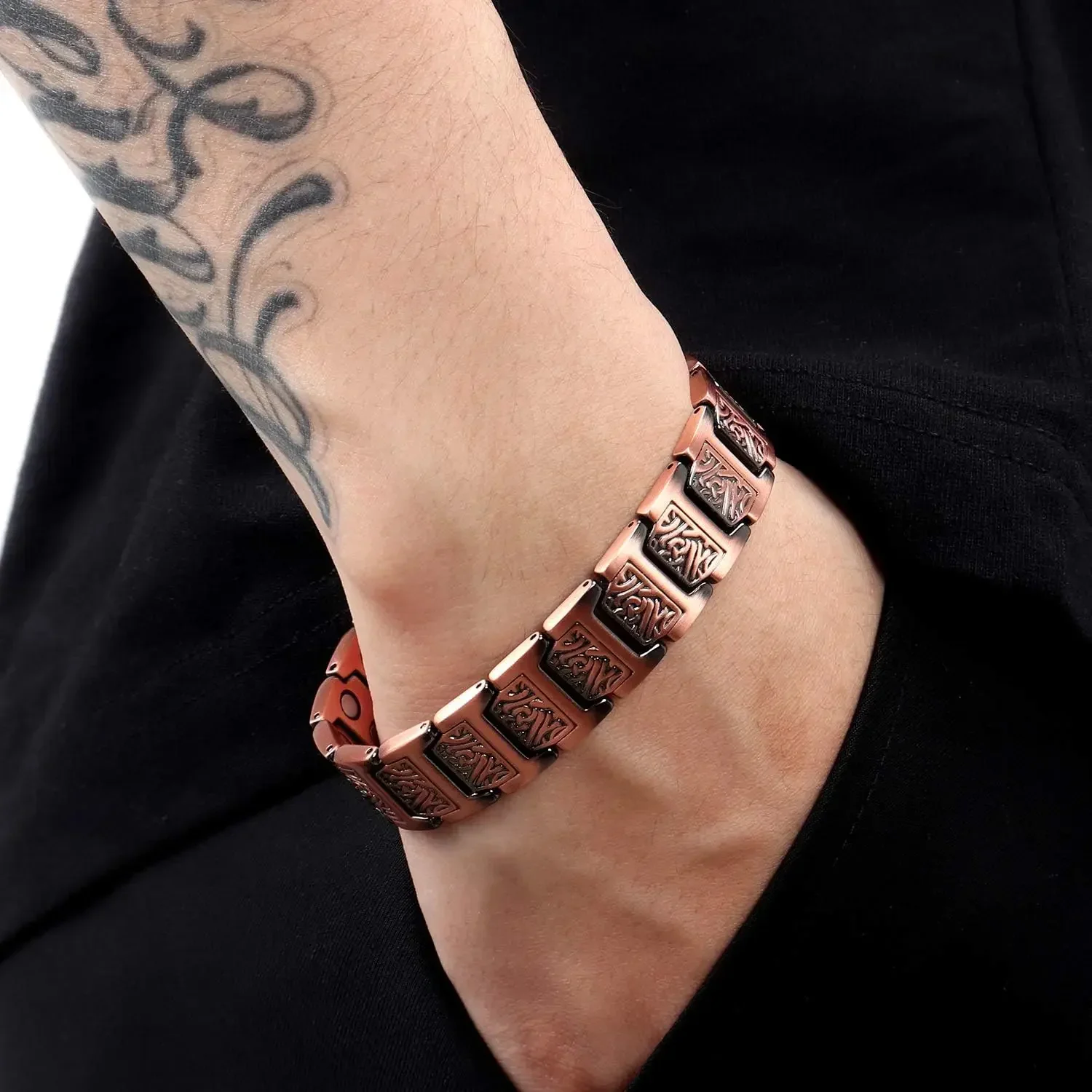 Men's Four Leaf Magnetic Copper Bracelet â€” Strength in Every Link (Limited-time offer for 2026 Celebrate with 70% OFF! - Copper Magnetic Power Boost Circulation, Banish Fatigue)