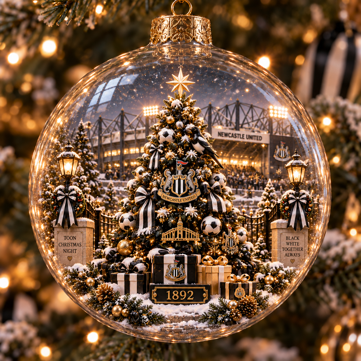 🎄 Howay the Lads Light-Up Football Heritage Diorama Ornament