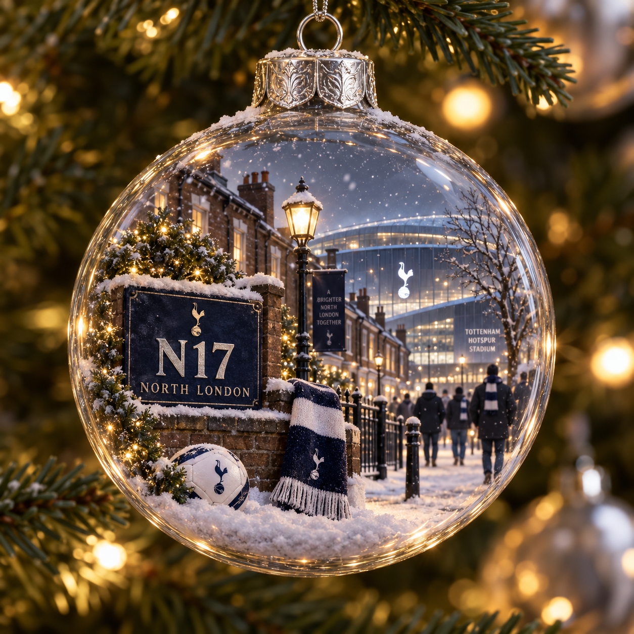 🎄 To Dare Is To Do Light-Up Football Christmas Globe Ornament