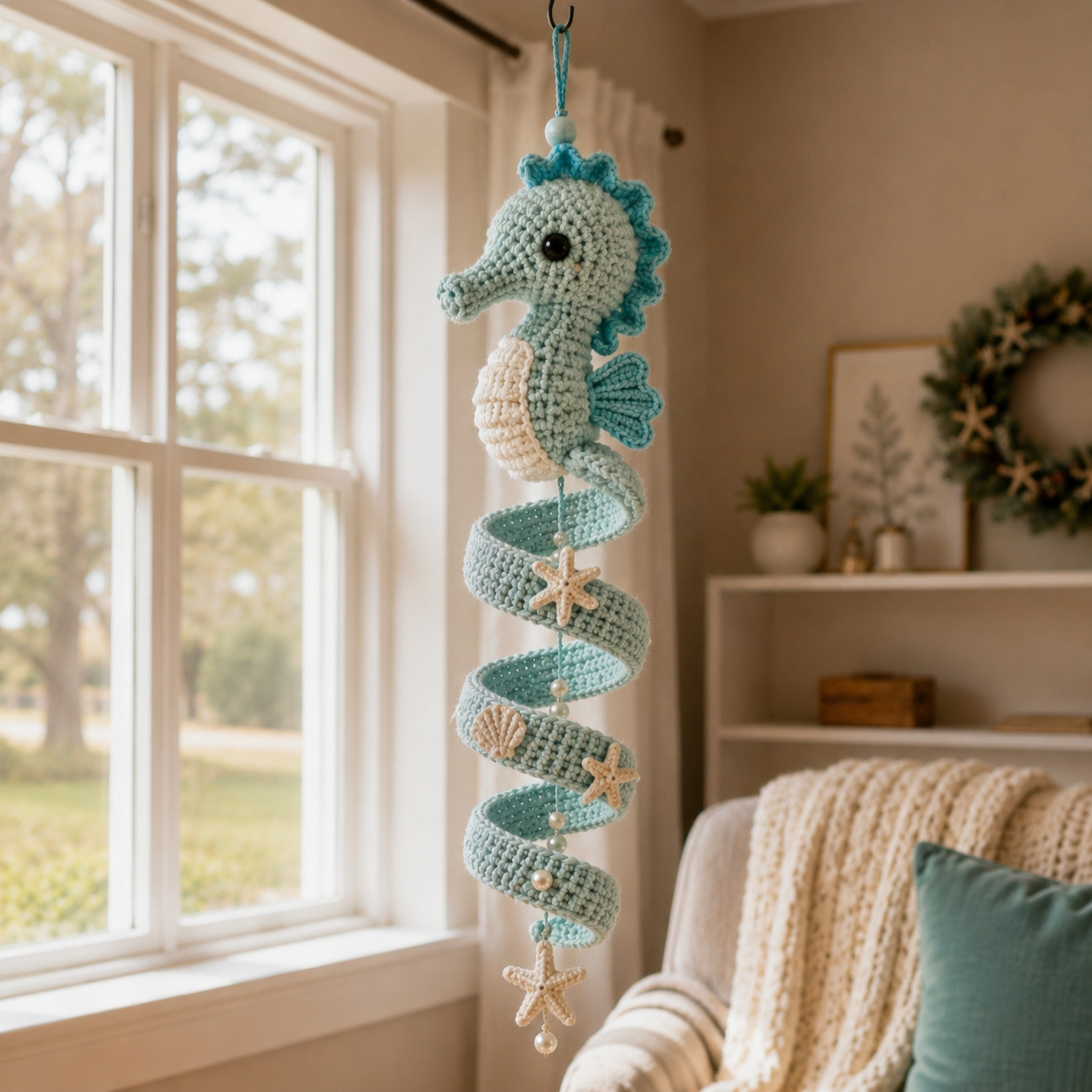 🔥50% Off Last Day 🔥Ocean Friends Crochet Spiral Ornament DIY Kit 🌊 A Calming Keepsake to Make and Display