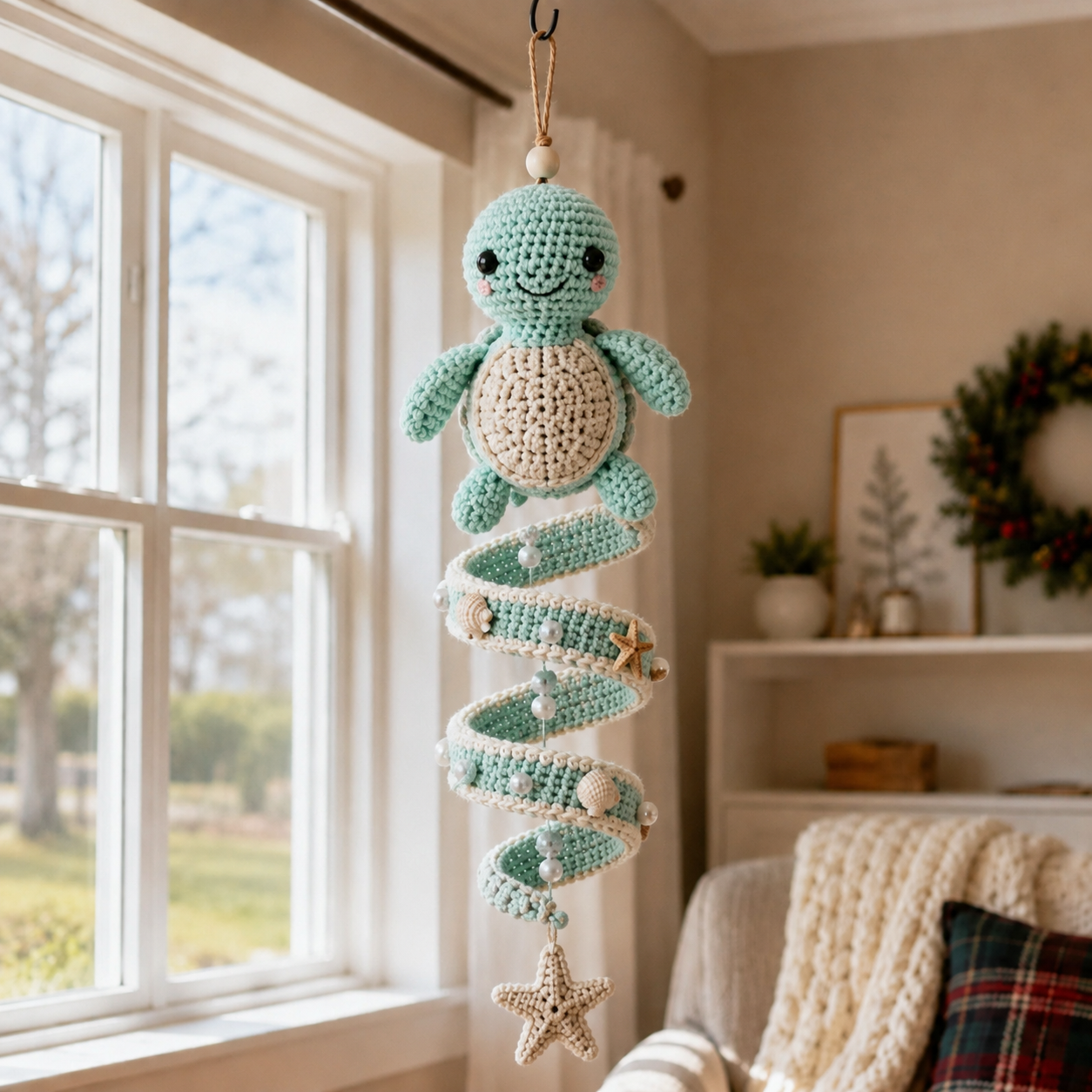 🔥50% Off Last Day 🔥Ocean Friends Crochet Spiral Ornament DIY Kit 🌊 A Calming Keepsake to Make and Display