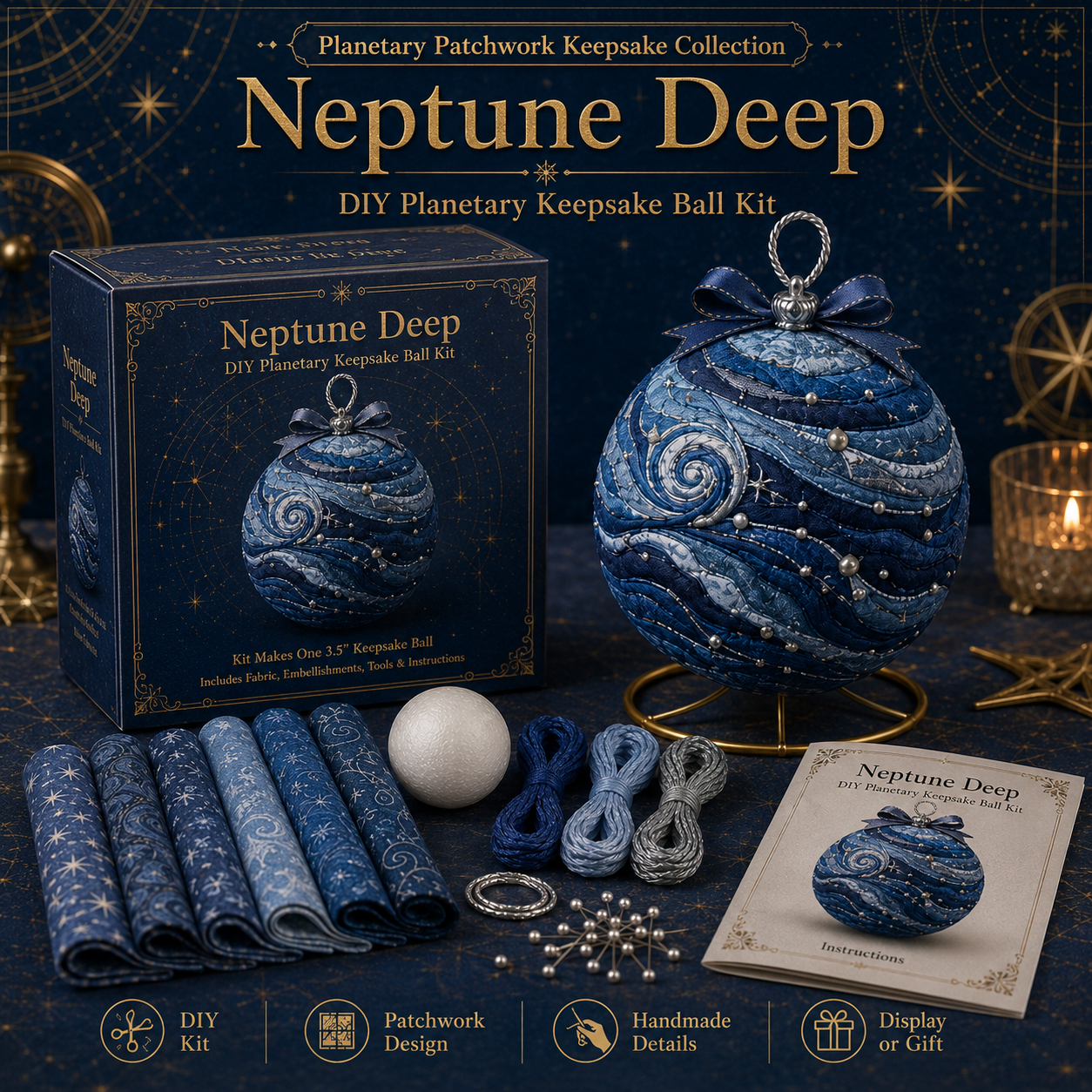 🔥 Last Day 49% OFF – 🌌 Stitched Worlds Collection | DIY Planetary Patchwork Keepsake Series