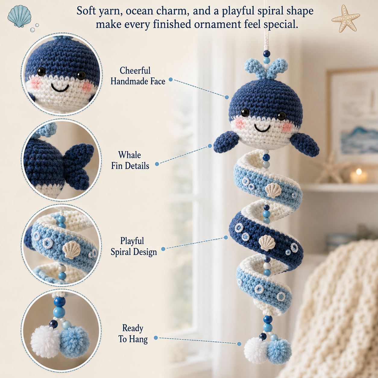🐚 DIY Ocean Animal Spiral Hanging Ornament Kit