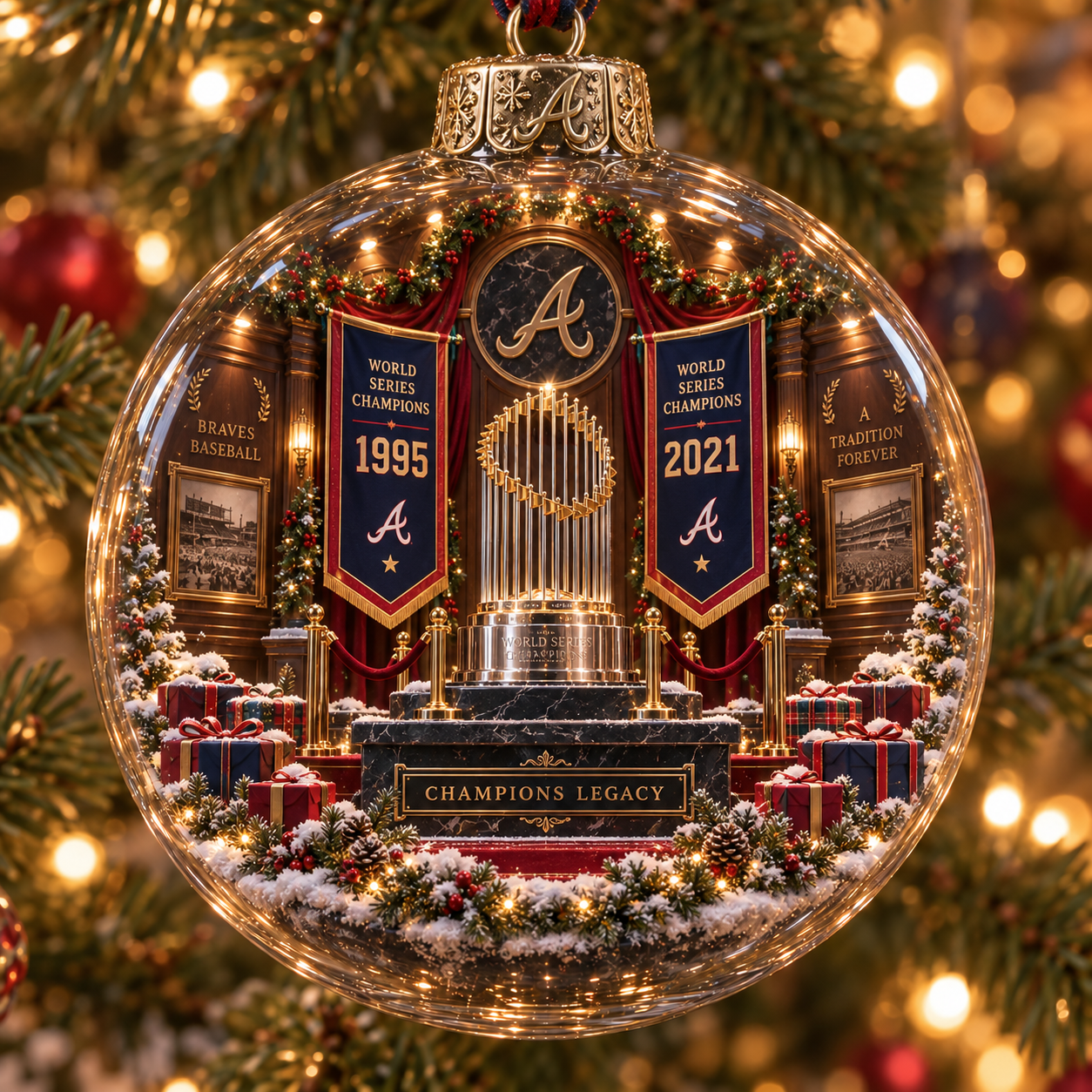 ⚾🎄 Chop On – Light-Up Baseball Heritage Christmas Ornament