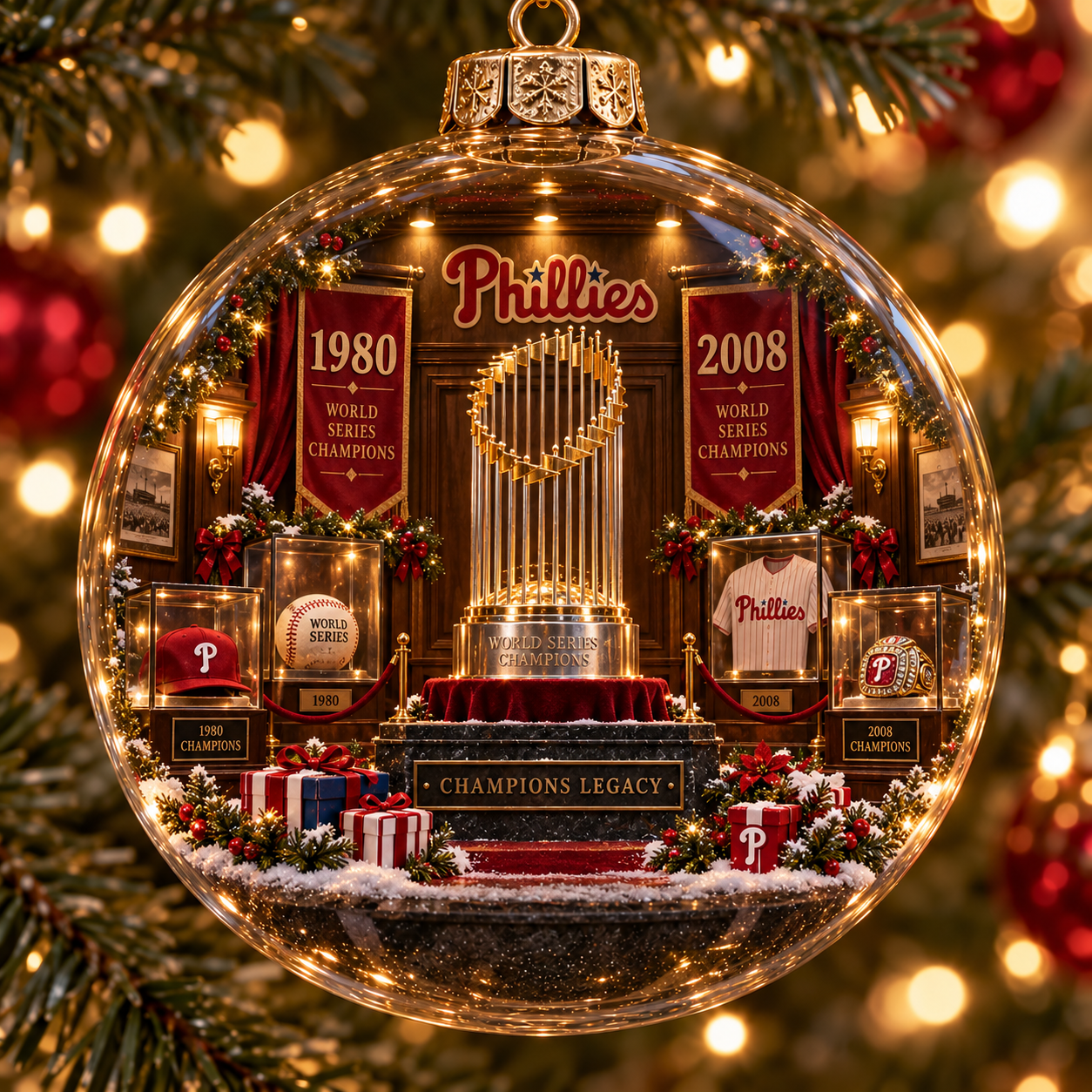 ⚾🎄 More Than a Game – Light-Up Baseball Heritage Christmas Ornament