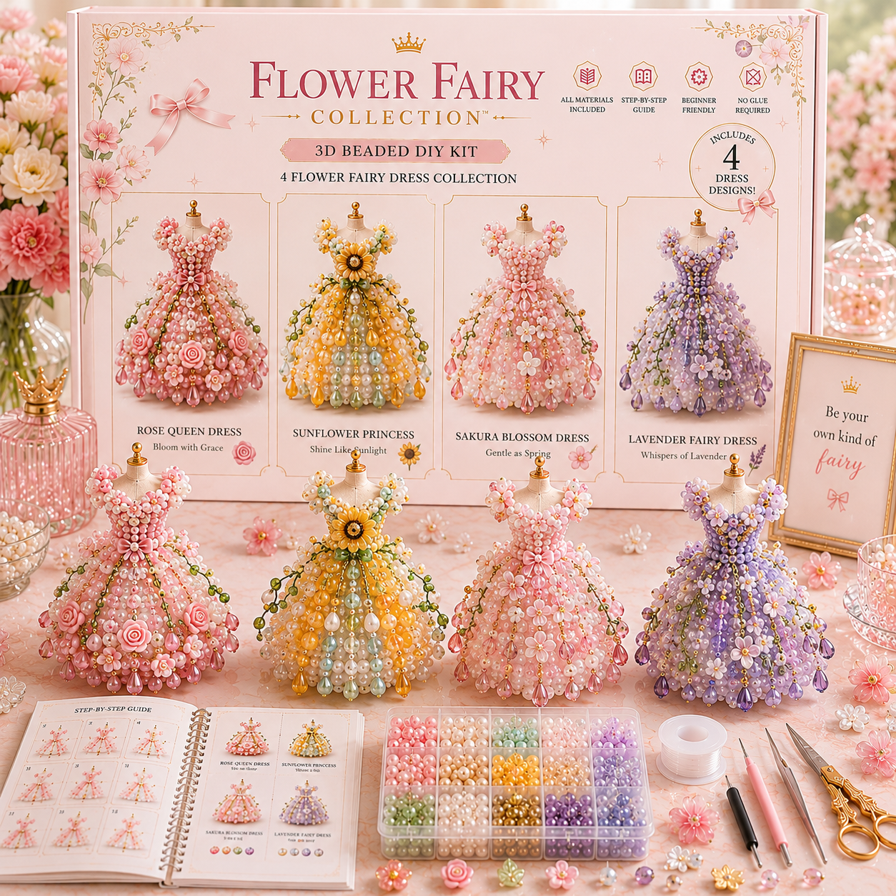 🌸 Magical Dress Worlds™ — 3D Beaded DIY Collection