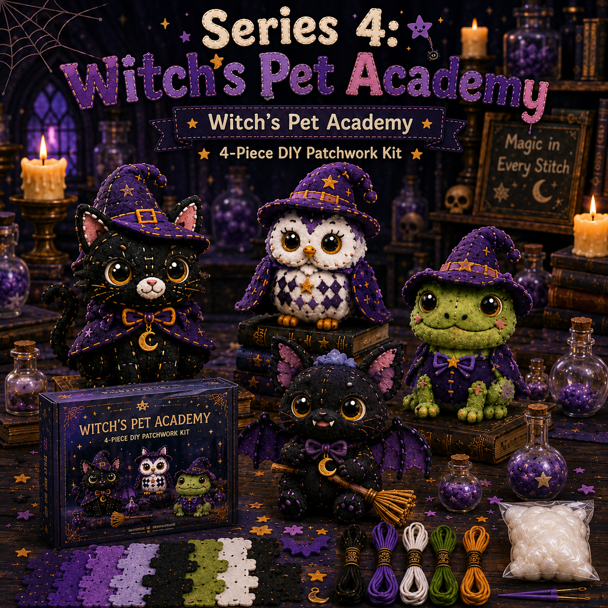 Halloween Friends 4 Piece DIY Patchwork Kit Collection 🎃🧵
