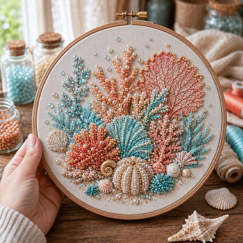 🔥50% Off Last Day - BUY 3 GET 1 FREE🐙Ocean-Themed Bead Embroidery Kit