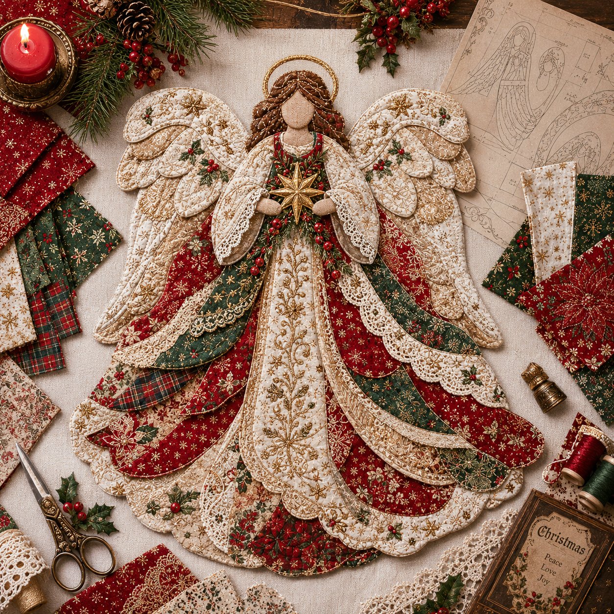🎅Christmas Patchwork Fabric DIY Decor Kit