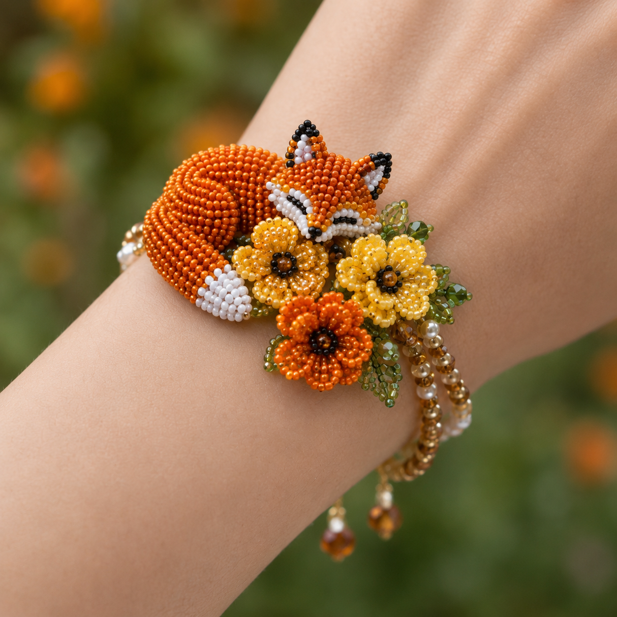 DIY Beaded Nature Bracelet Kit Bird, Fox & Butterfly Bracelet Making Kit
