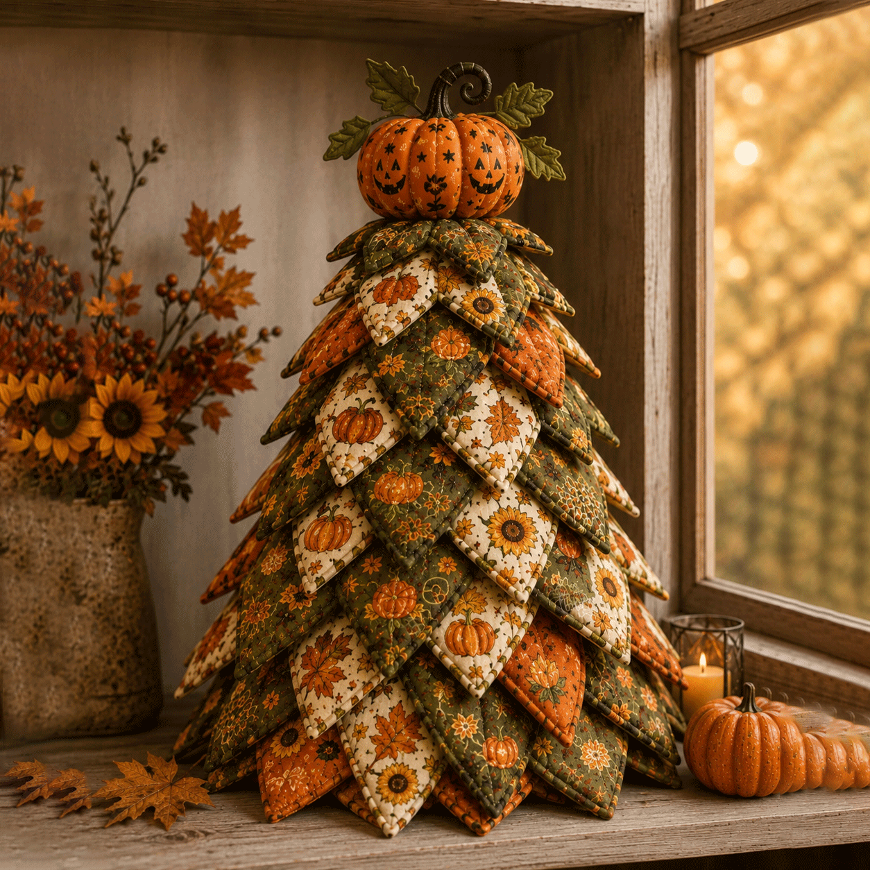 🔥 49% OFF – 🎃 DIY Halloween Quilted Fabric Tree Kit⏰️Buy More Save More🔥