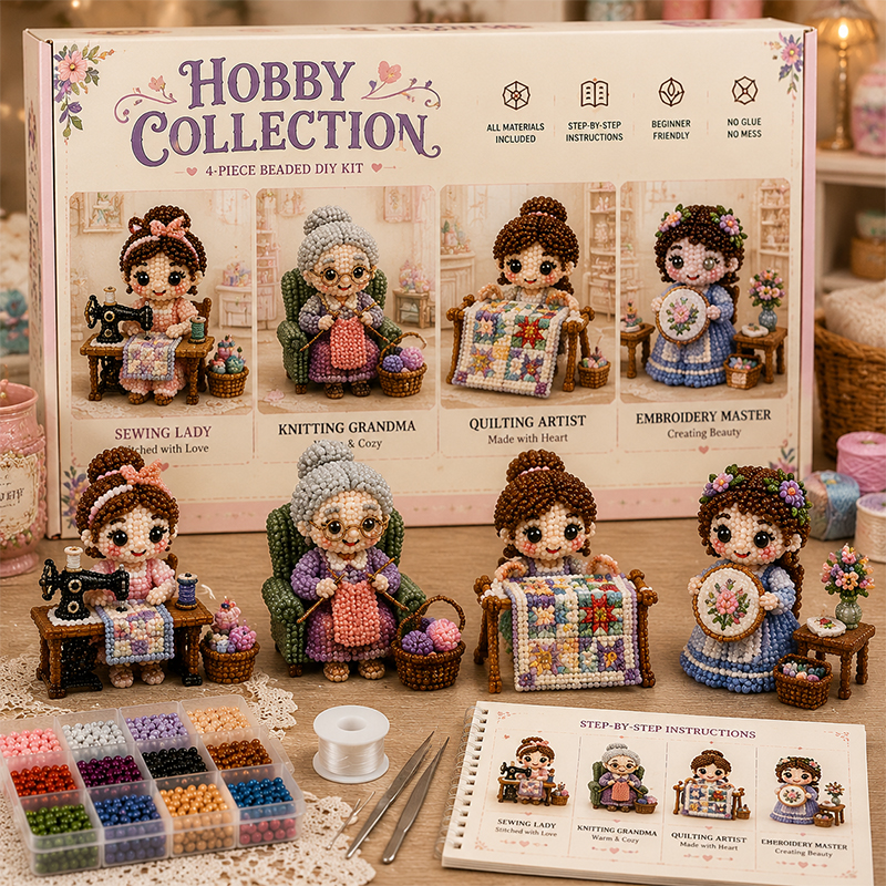 🧵 Hobby Collection – 4-Piece DIY Beaded Craft Kit 🎨