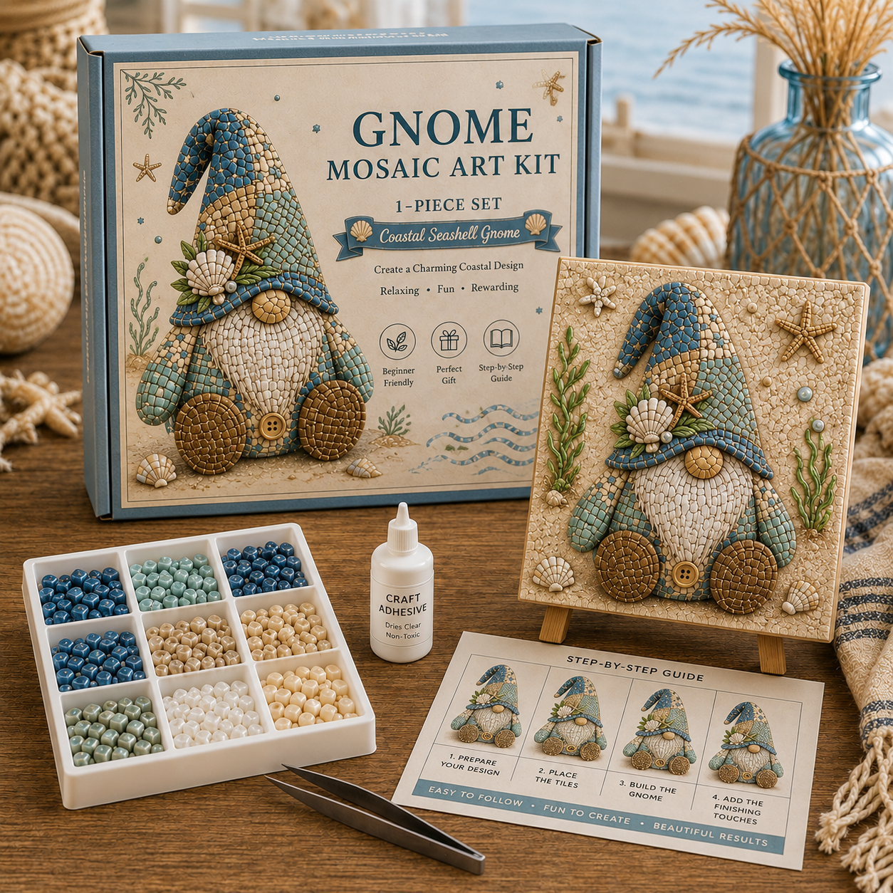 🧩 Gnome Mosaic Art Kit – Create Your Own Charming Handmade Masterpiece