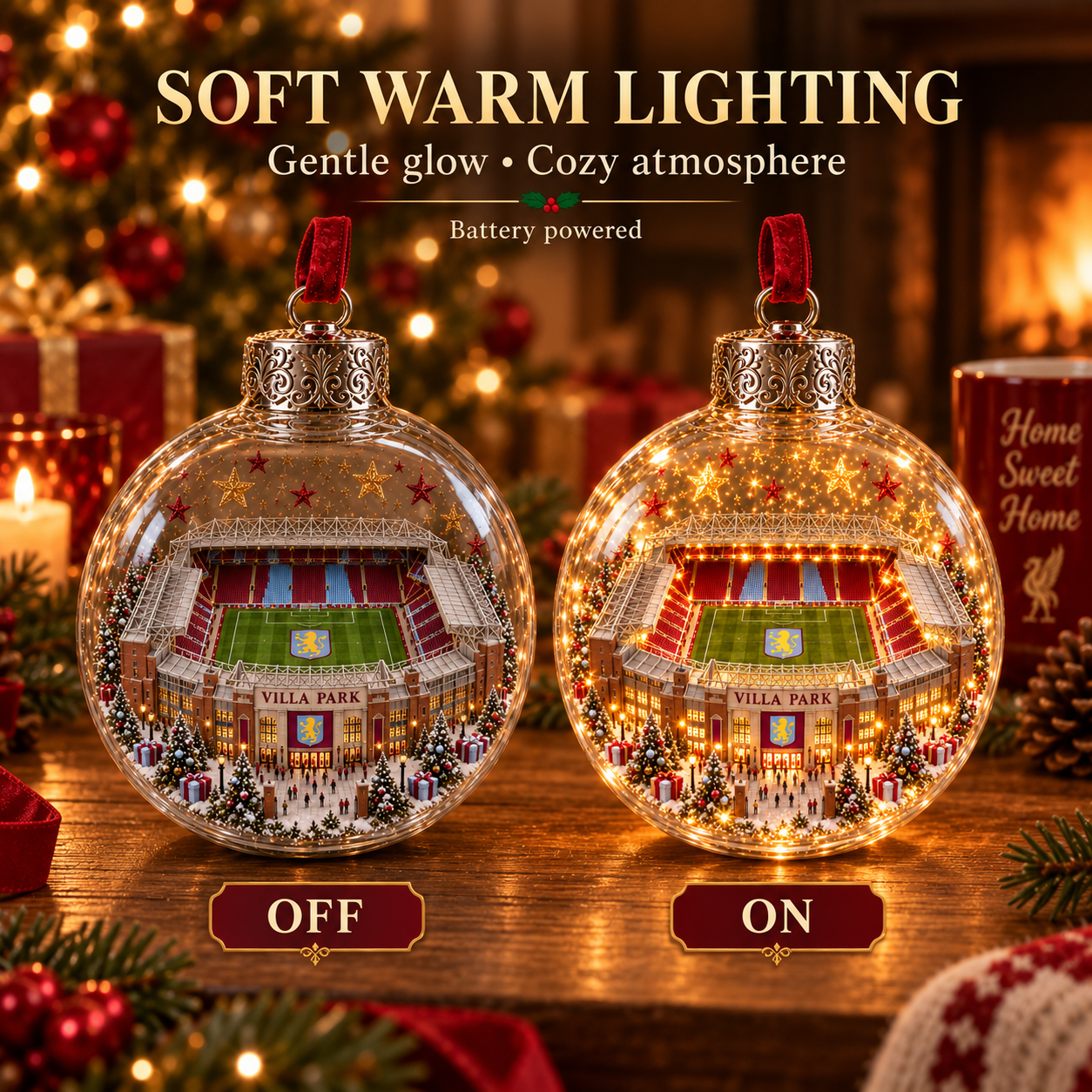 ⚽🎄 Bring the Stadium Home — Light-Up Football Stadium Christmas Ornament