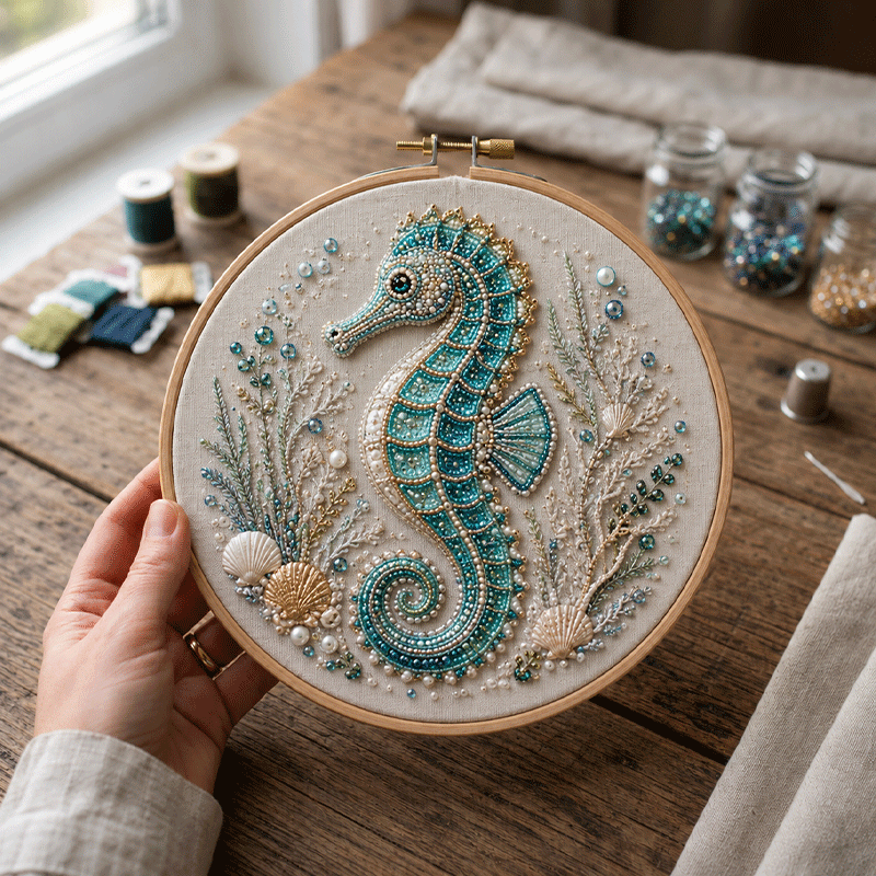 🔥50% Off Last Day - BUY 3 GET 1 FREE🐙Ocean-Themed Bead Embroidery Kit