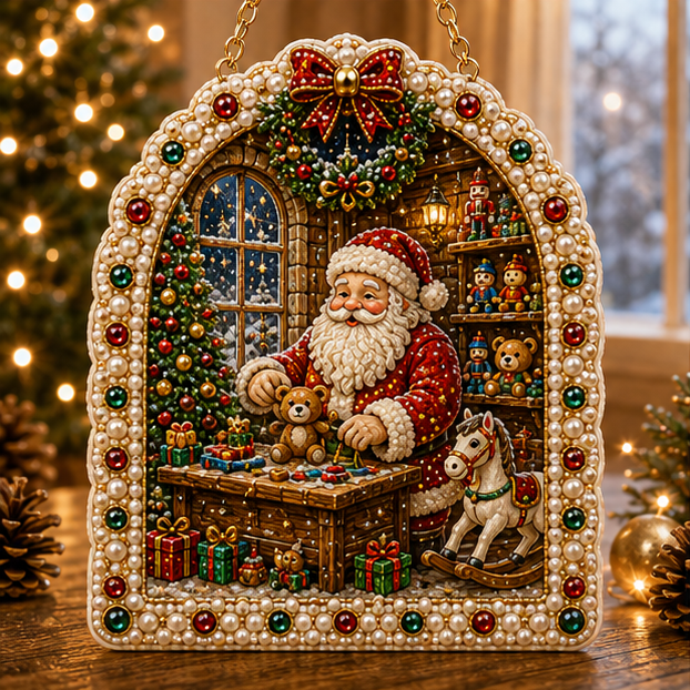 🎅✨DIY Jeweled Christmas Story Window Hanging Ornament Kit