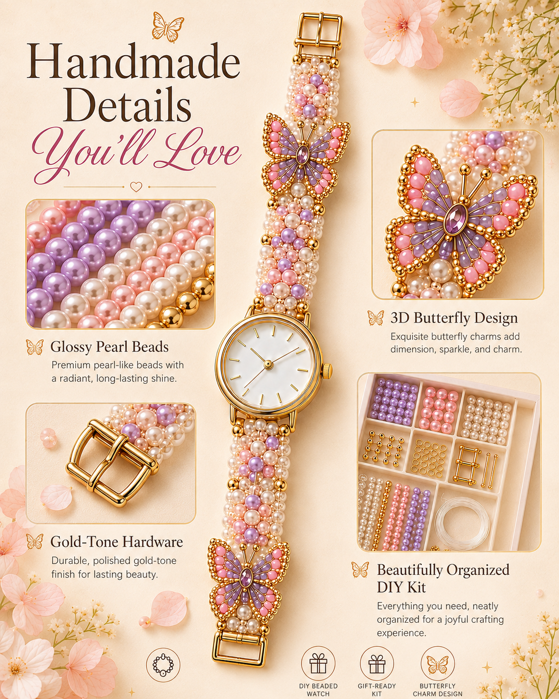 🔥 49% OFF – ⌚️✨ DIY Beaded Charm Watch Kit Collection📦Limited Stock❗️