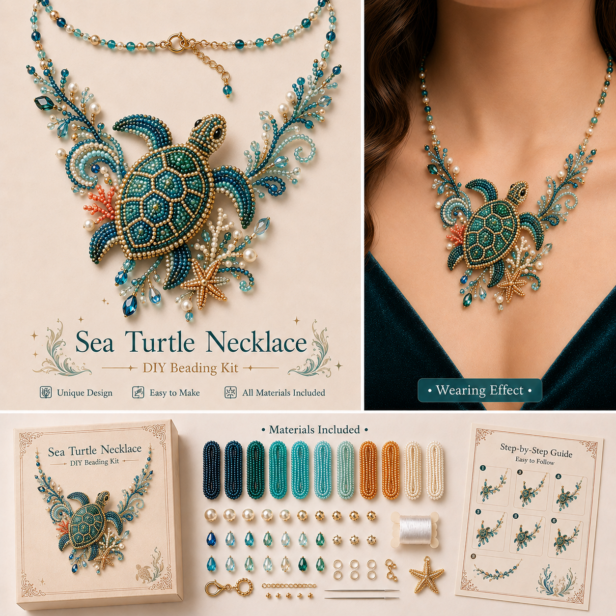 🎁 Wearable Art DIY Beaded Necklace Kit – 12 Statement Designs