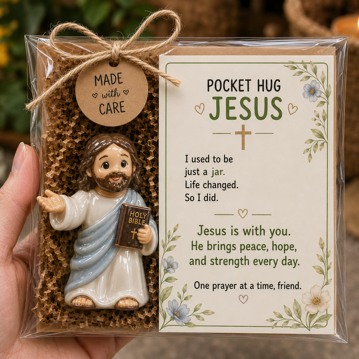 ✝️ Faith Pocket Hug Keepsake – Jesus, Mary & Guardian Angel Encouragement Gift