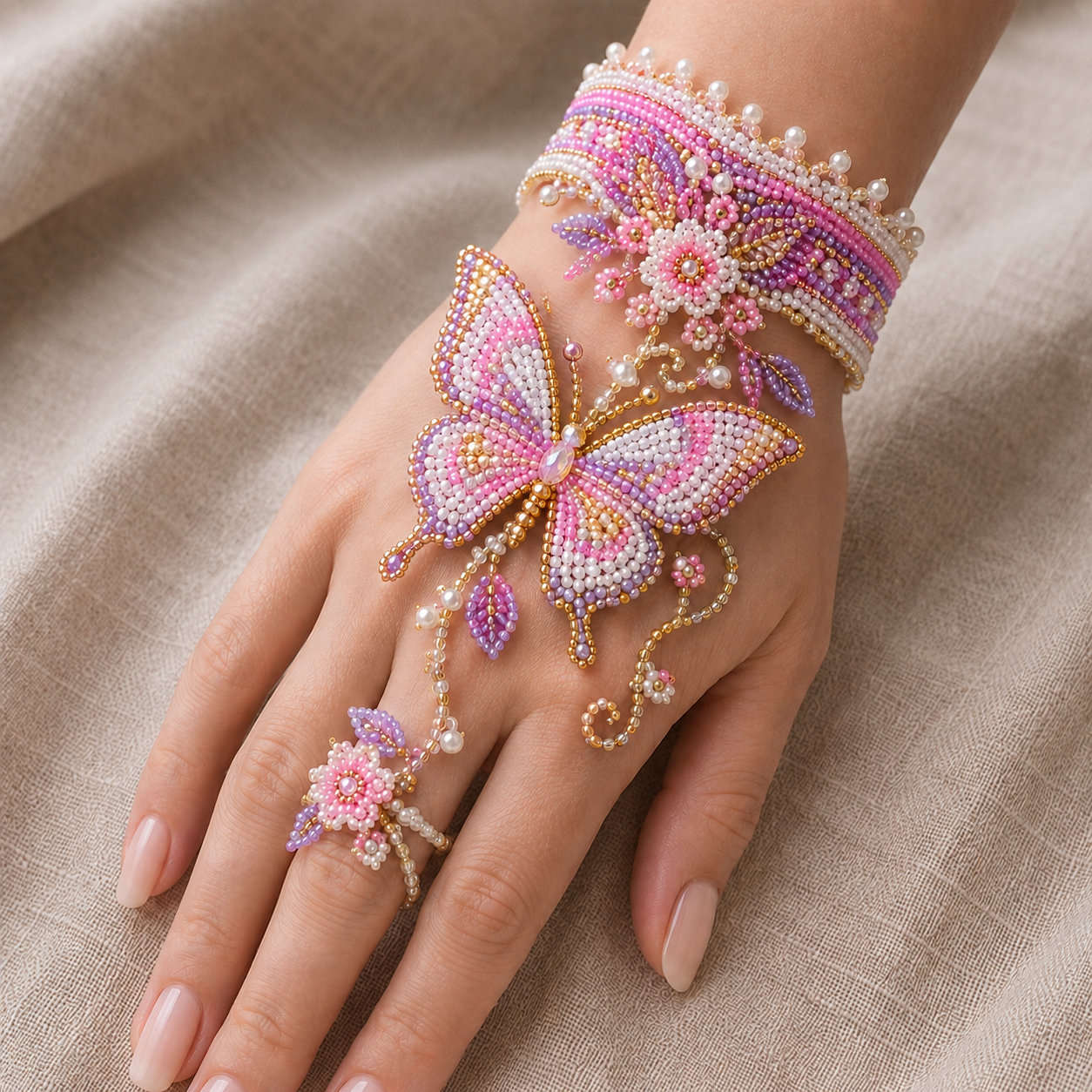 🔥 49% OFF – NEW ARRIVAL✨ DIY Beaded Hand Bracelet Kit – Create Your Own Wearable Art🔥