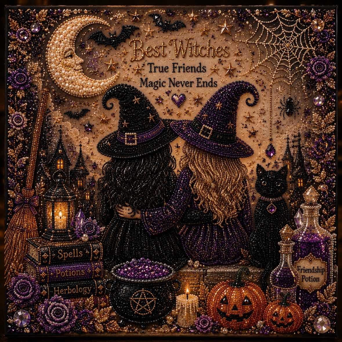 🧘Relaxing & Beginner-Friendly- 👻Cute Ghosts Pumpkins 3D Pearl Mosaic Art Kit
