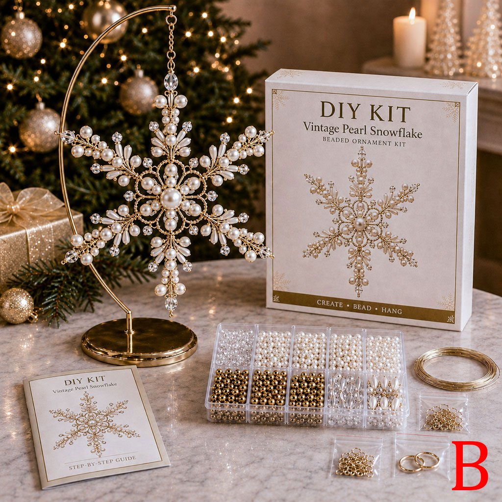 ❄️DIY Crystal Snowflake Ornament Kit – Beaded Christmas Decoration & Handmade Holiday Gift