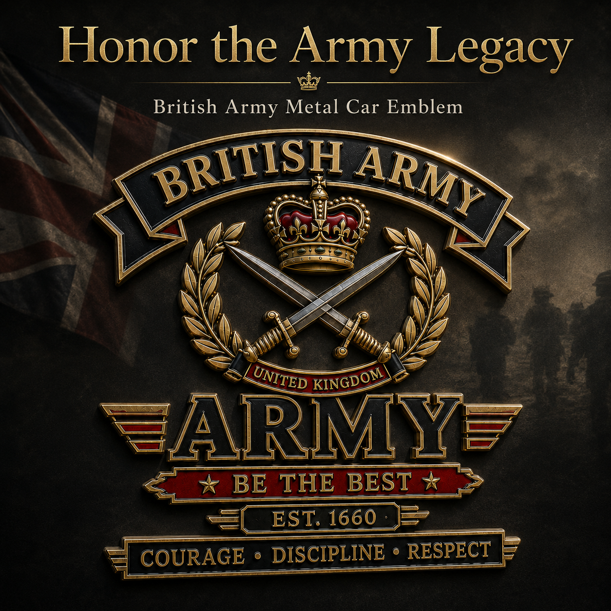 🎖️ British Army “Be The Best” Heritage Metal Car Emblem