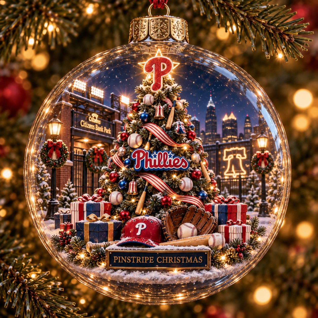 ⚾🎄 More Than a Game – Light-Up Baseball Heritage Christmas Ornament
