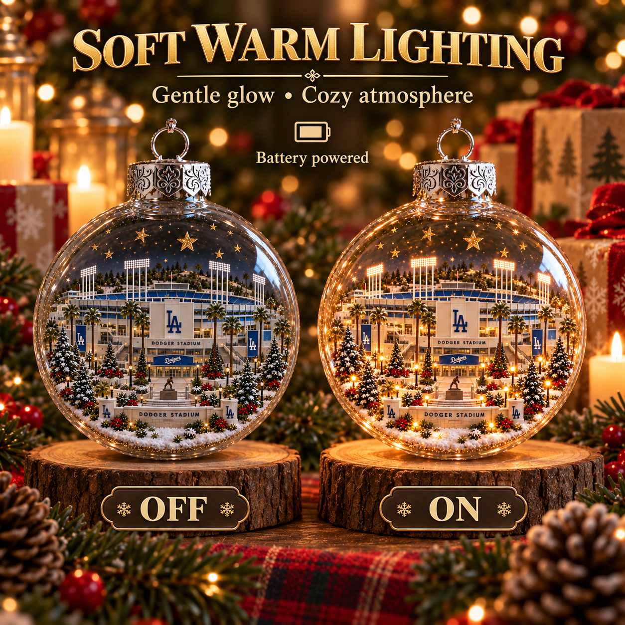 ⚾✨ Bring the Ballpark Home — Light-Up Baseball Stadium Christmas Ornament