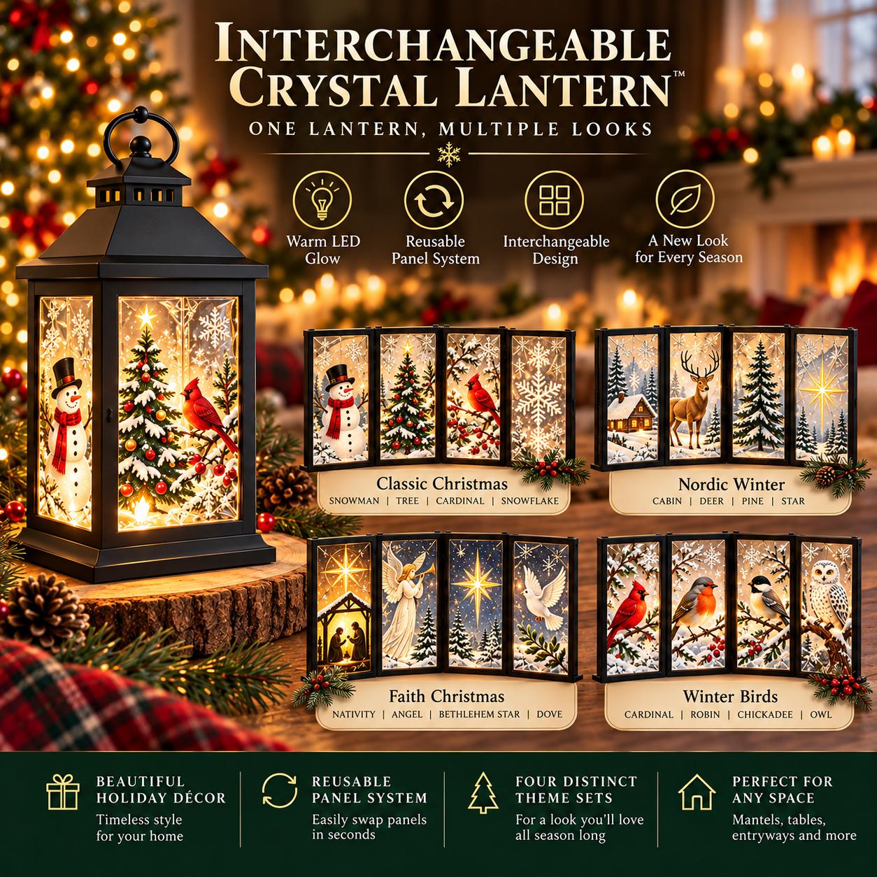 Interchangeable Crystal Lantern™ – Light-Up Holiday Décor - image 5