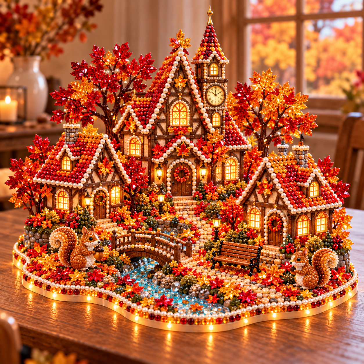 🔥 Holiday Sale: 60% Off 🍂 DIY Sparkling Autumn Village — 3D Diamond Art Decoration Kit