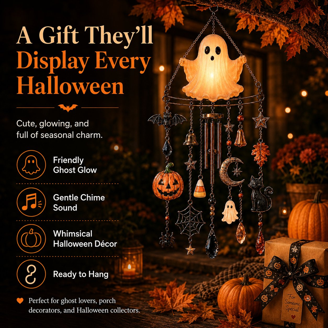 🔥 Halloween Early Bird Sale — 70% OFF —👻 Haunted Glow Ghost Wind Chime