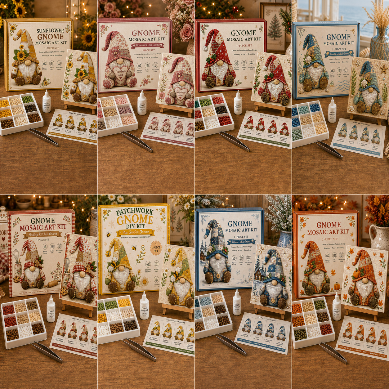 🧩 Gnome Mosaic Art Kit – Create Your Own Charming Handmade Masterpiece