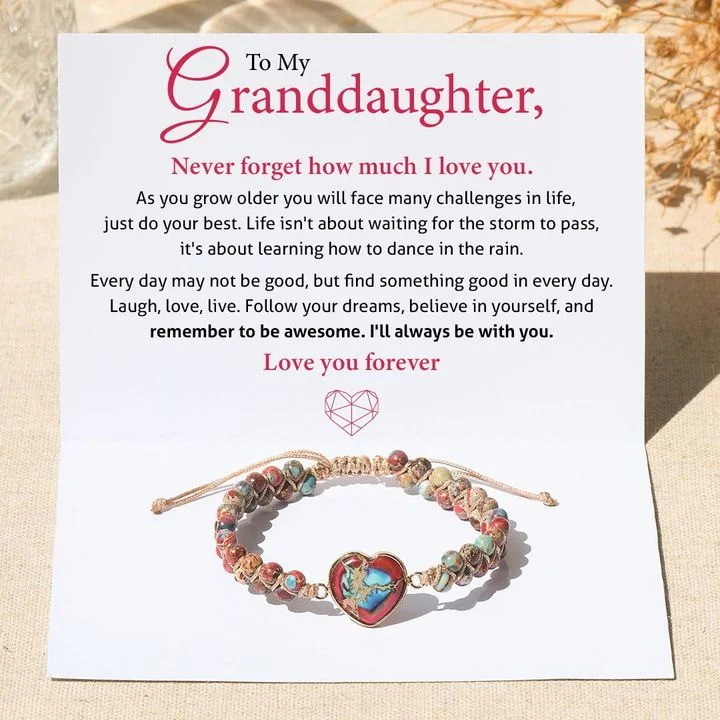 Jasper Heart Bracelet To My Granddaughter Love You Forever ï¼‰