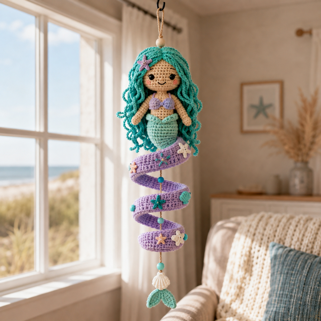 🔥50% Off Last Day 🔥Ocean Friends Crochet Spiral Ornament DIY Kit 🌊 A Calming Keepsake to Make and Display