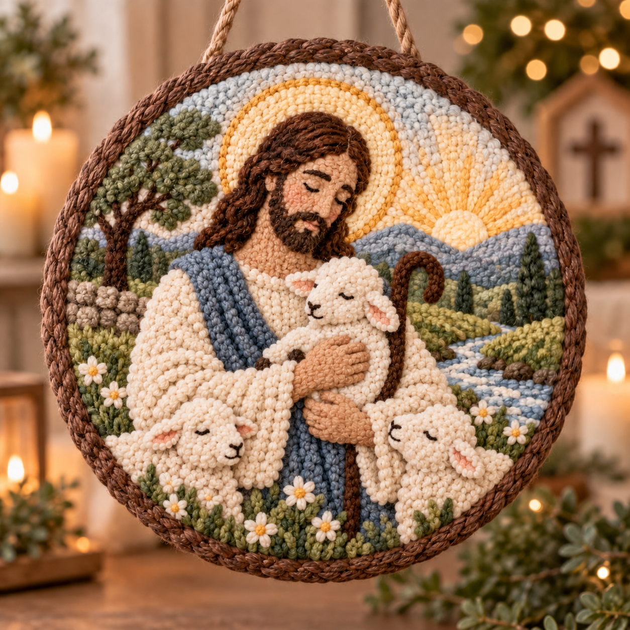 DIY Punch Needle Christian Christmas Hanging Decor Kit