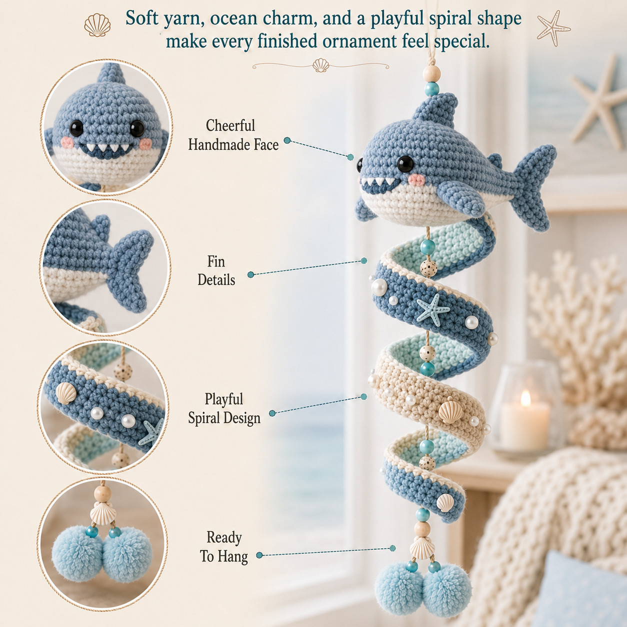 🐚 DIY Ocean Animal Spiral Hanging Ornament Kit