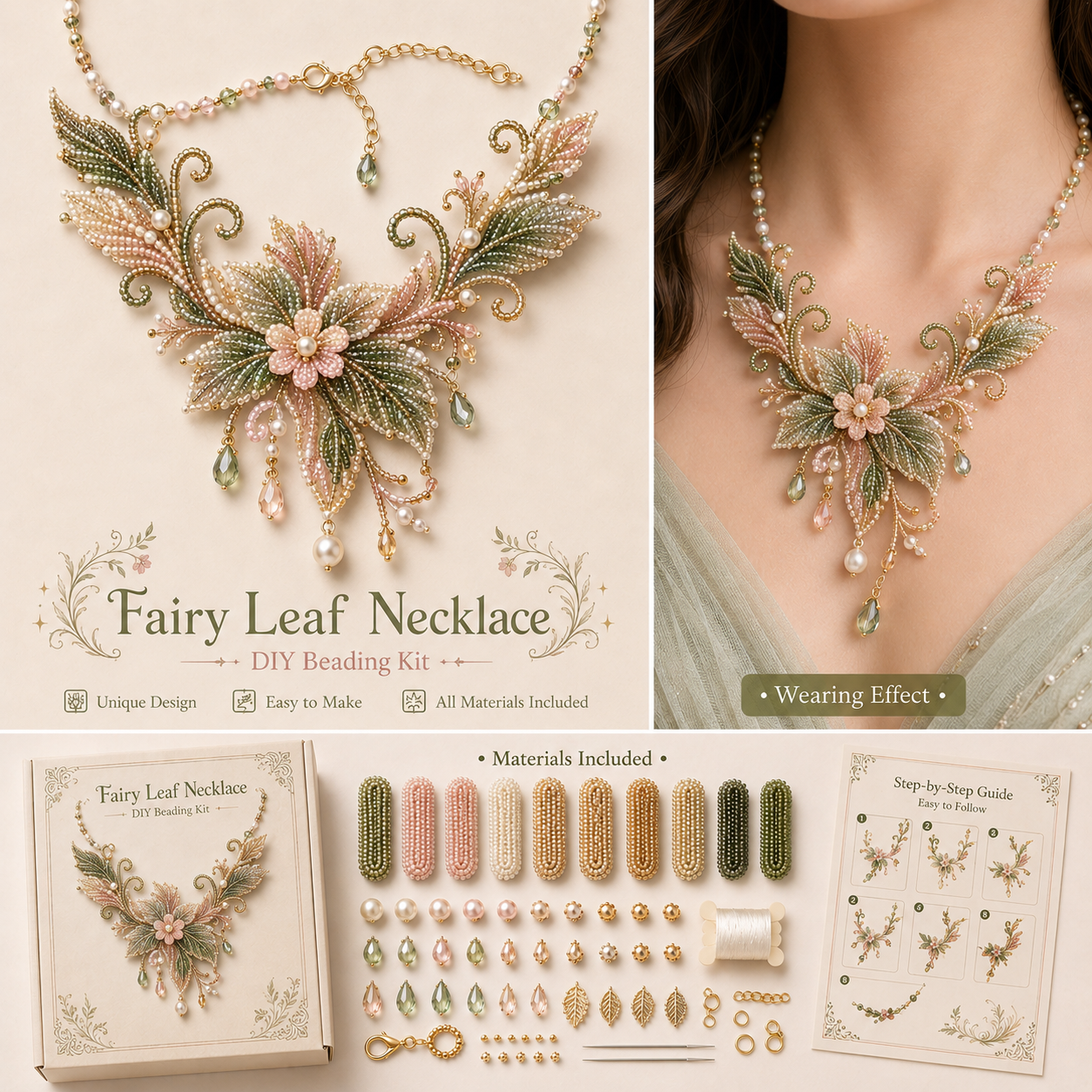 🎁 Wearable Art DIY Beaded Necklace Kit – 12 Statement Designs