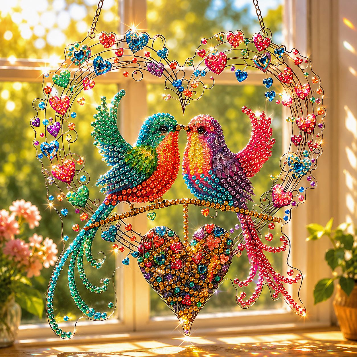 ☀️LAST DAY 70% OFF🌈 - Hummingbird Diamond Art Hanging Ornament Kit