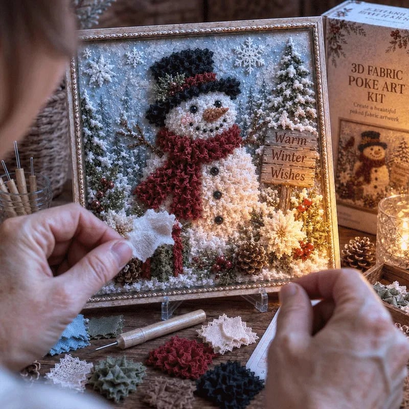 🎄🧵 Premium 3D Christmas Fabric Poke Art Kit