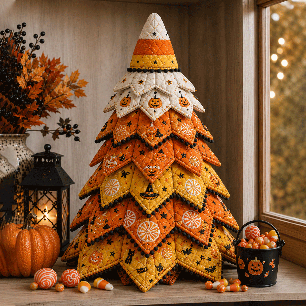 🔥 49% OFF – 🎃 DIY Halloween Quilted Fabric Tree Kit⏰️Buy More Save More🔥