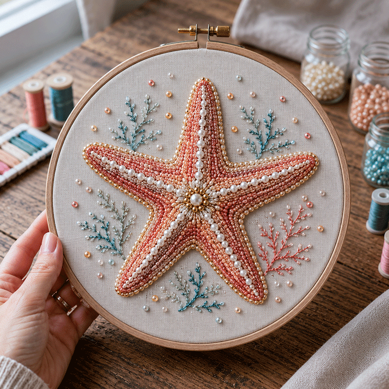 🔥50% Off Last Day - BUY 3 GET 1 FREE🐙Ocean-Themed Bead Embroidery Kit
