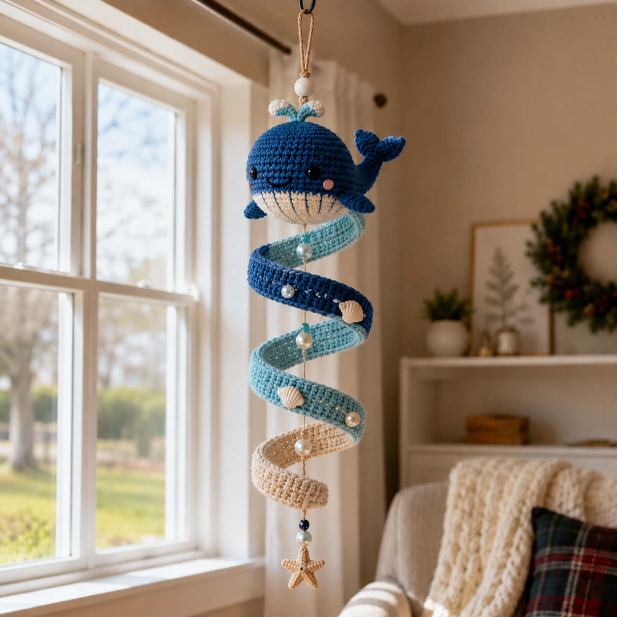 🔥50% Off Last Day 🔥Ocean Friends Crochet Spiral Ornament DIY Kit 🌊 A Calming Keepsake to Make and Display