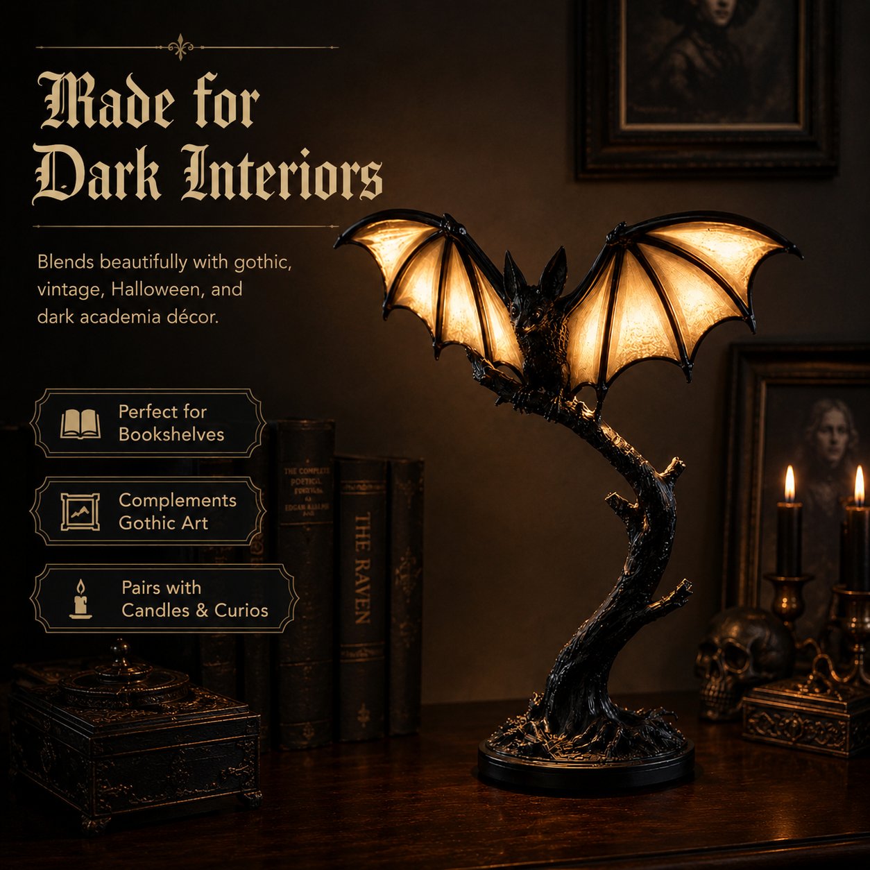 🔥 39% OFF – Glowing Bat Desk Lamp🎉Only Today Buy More Save More🔥